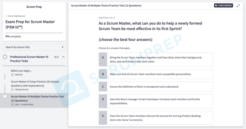 PSM III Quiz Question 1