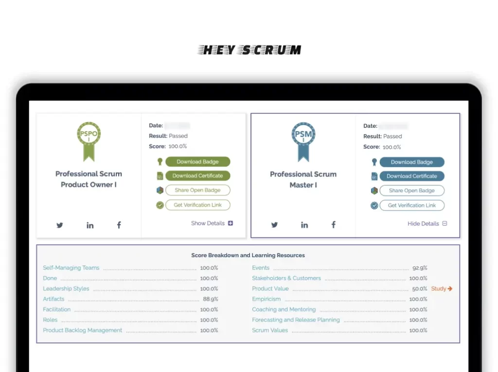 HeyScrum Definitive Guide Results-dashboard