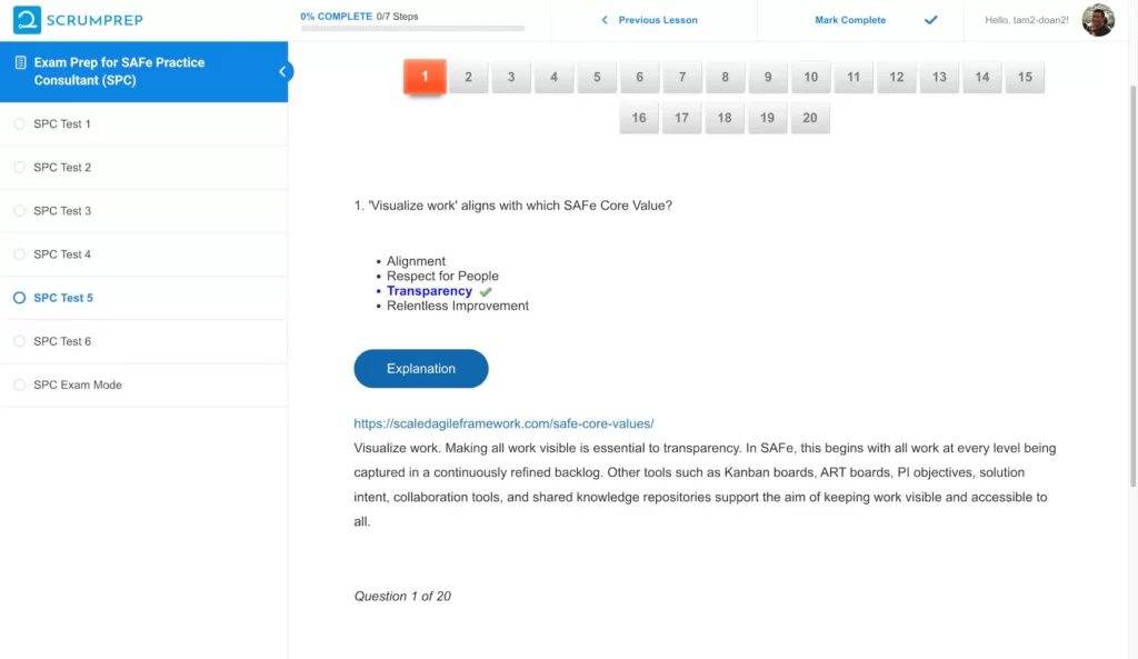 SPC Practice Question - ScrumPrep