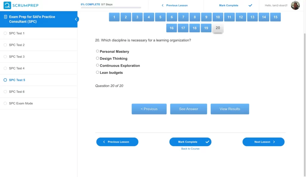 SPC Practice Question - ScrumPrep