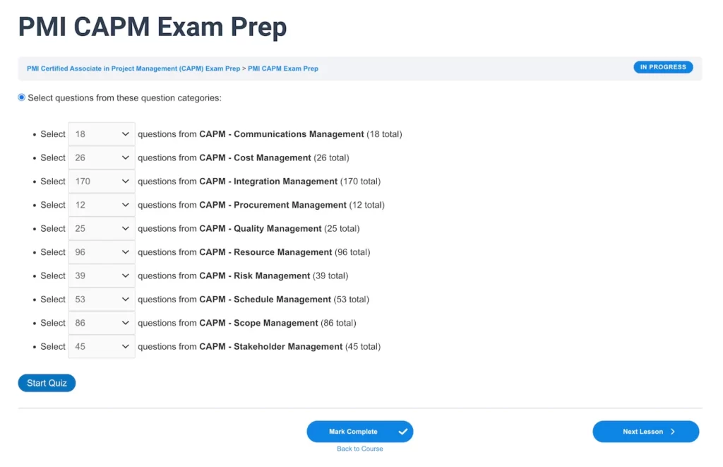 CAPM Test Question - ScrumPrep