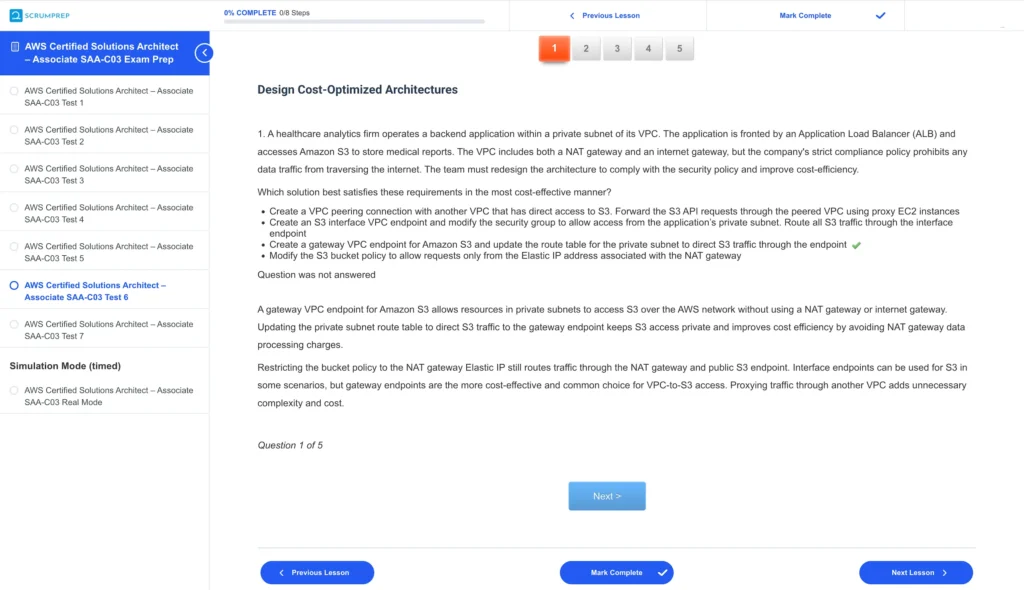 AWS Certified Solutions Architect - Associate (SAA-C03) Screenshot 3